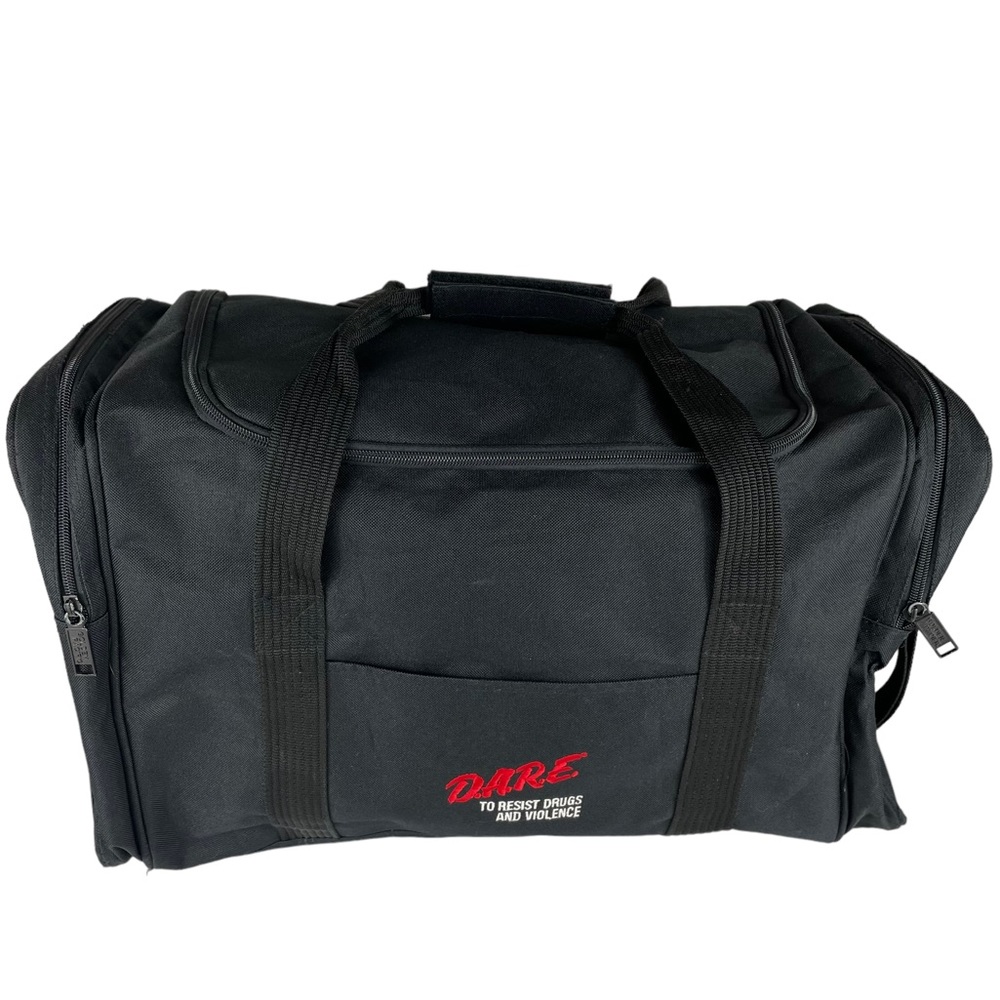 Vintage DARE Duffle Bag Large Sized Shoulder Strap Embroidered Logo Zipper Close